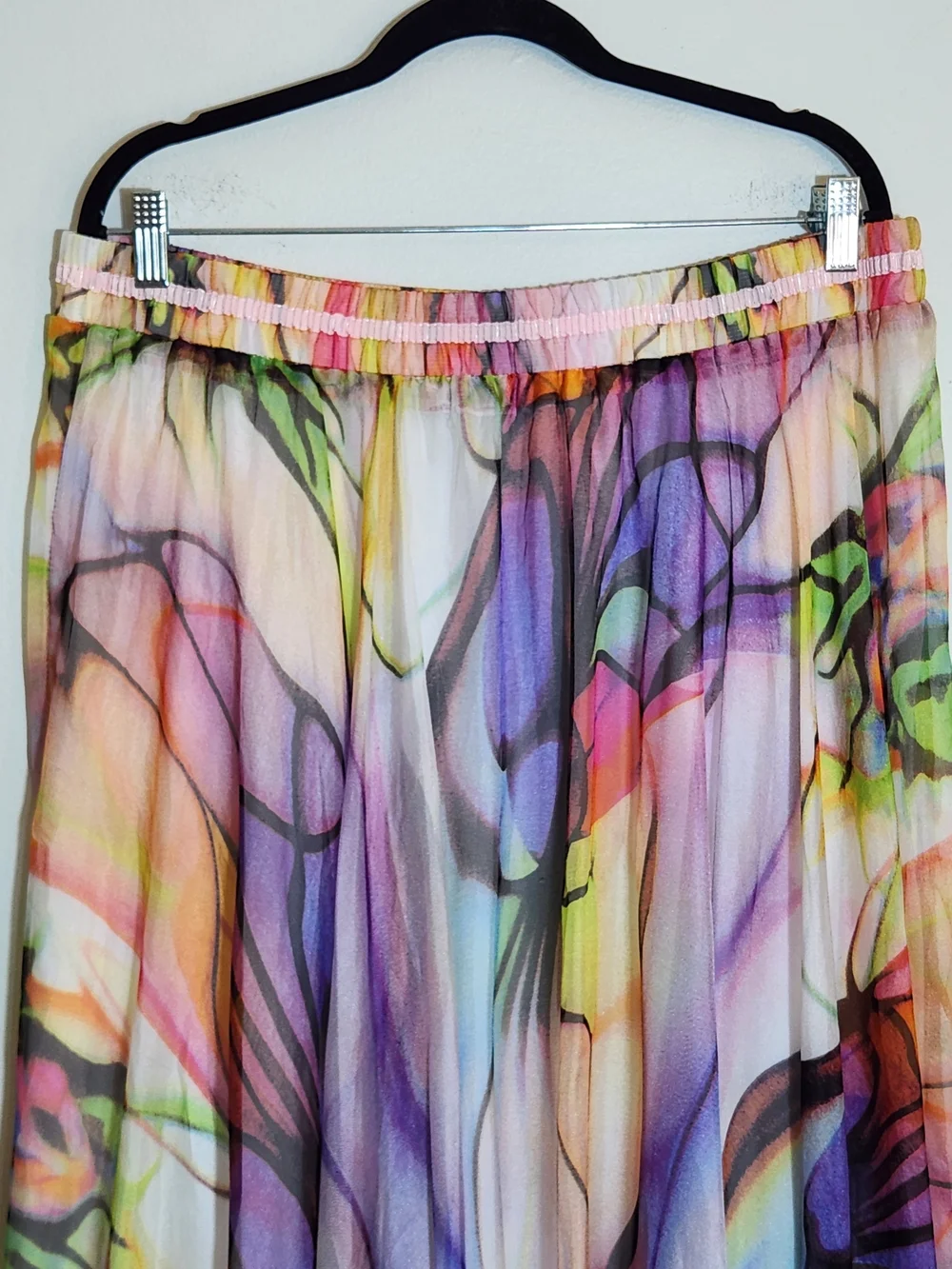 Afibi Colorful Watercolor Boho Maxi Skirt Size 3XL NWT